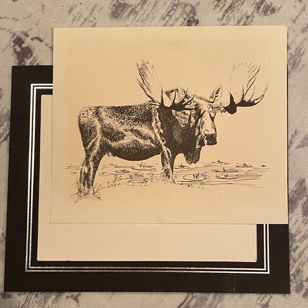 Steve Carter artist Sketch Art - signed -Black and Cream